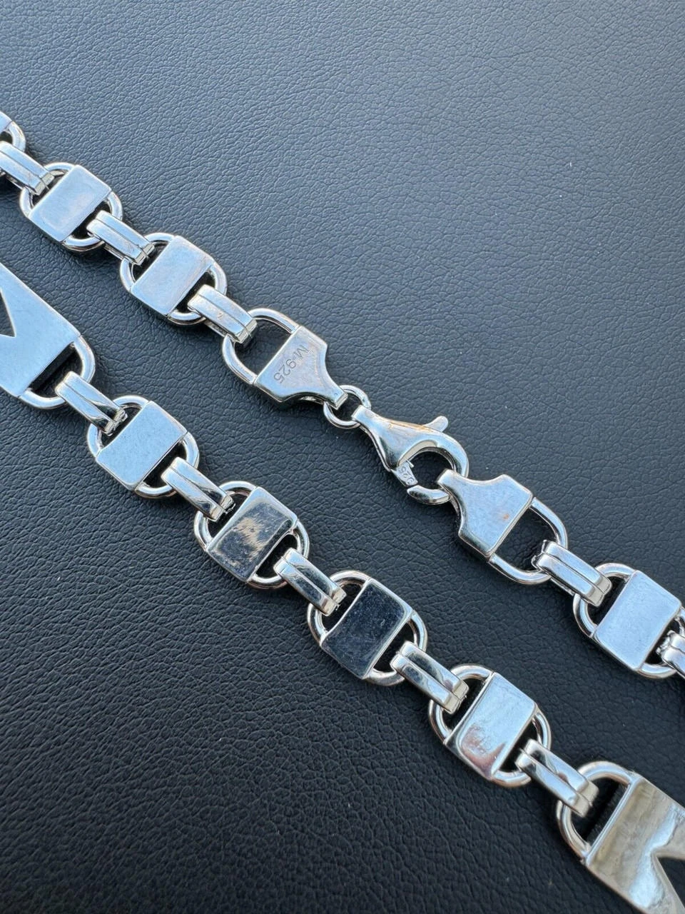 MOISSANITE Iced Valentino Mariner Chain Real 925 Silver Necklace Bracelet 10mm 10 MOISSANITE Iced Valentino Mariner Chain Real 925 Silver Necklace Bracelet 10mm - Image 8