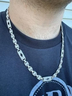 MOISSANITE Iced Valentino Mariner Chain Real 925 Silver Necklace Bracelet 10mm 36 MOISSANITE Iced Valentino Mariner Chain Real 925 Silver Necklace Bracelet 10mm -Harlem Bling Shop harlembling moissanite iced valentino mariner chain real 925 silver necklace bracelet 10mm 61092.1703048654