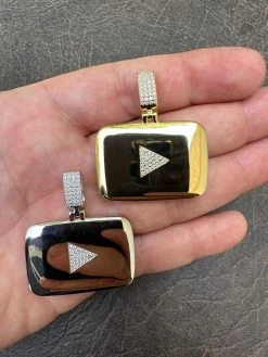 MOISSANITE Iced Youtube Play Button Pendant Real 925 Silver/Gold Plated Necklace 40 MOISSANITE Iced Youtube Play Button Pendant Real 925 Silver/Gold Plated Necklace -Harlem Bling Shop harlembling moissanite iced youtube play button pendant real 925 silvergold plated necklace 16646.1685655769