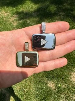 MOISSANITE Iced Youtube Play Button Pendant Real 925 Silver/Gold Plated Necklace 33 MOISSANITE Iced Youtube Play Button Pendant Real 925 Silver/Gold Plated Necklace -Harlem Bling Shop harlembling moissanite iced youtube play button pendant real 925 silvergold plated necklace 23409.1685655587