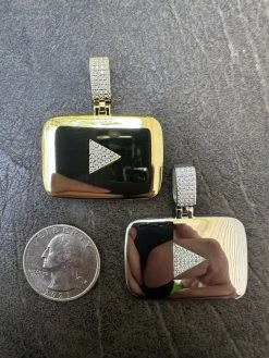 MOISSANITE Iced Youtube Play Button Pendant Real 925 Silver/Gold Plated Necklace 37 MOISSANITE Iced Youtube Play Button Pendant Real 925 Silver/Gold Plated Necklace -Harlem Bling Shop harlembling moissanite iced youtube play button pendant real 925 silvergold plated necklace 57498.1685655597