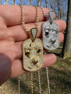 Moissanite Jesus Arm Wrestling Devil Satan Pendant 925 Silver/14k Gold Plated 32 Moissanite Jesus Arm Wrestling Devil Satan Pendant 925 Silver/14k Gold Plated -Harlem Bling Shop harlembling moissanite jesus arm wrestling devil satan pendant 925 silver14k gold plated 56221.1674841714