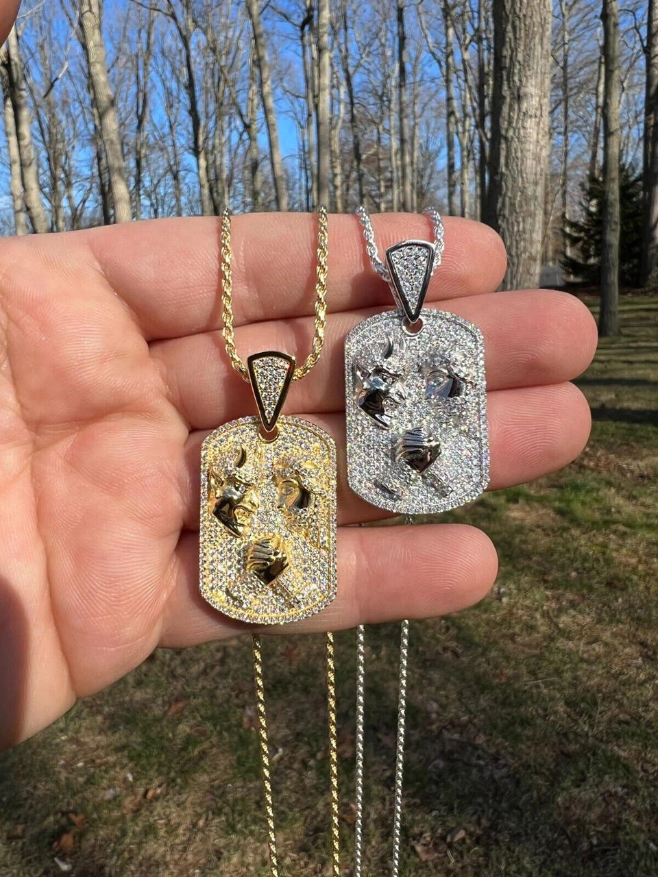 Moissanite Jesus Arm Wrestling Devil Satan Pendant 925 Silver/14k Gold Plated 14 Moissanite Jesus Arm Wrestling Devil Satan Pendant 925 Silver/14k Gold Plated - Image 12