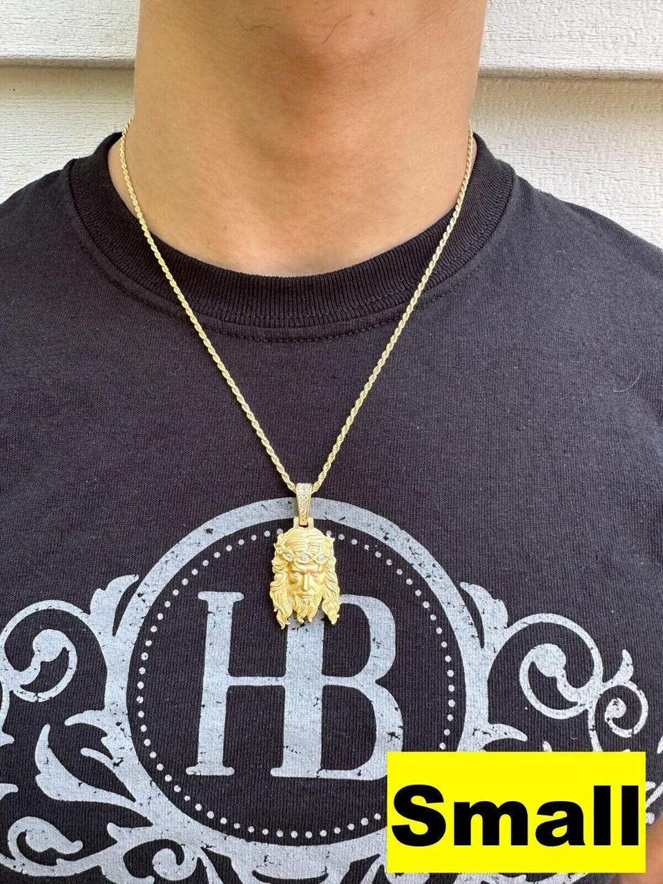 MOISSANITE Jesus Piece Iced Pendant Necklace - 14k Gold Vermeil Real 925 Sterling Silver -Sandblasted Matte Finish 12 MOISSANITE Jesus Piece Iced Pendant Necklace - 14k Gold Vermeil Real 925 Sterling Silver -Sandblasted Matte Finish - Image 10