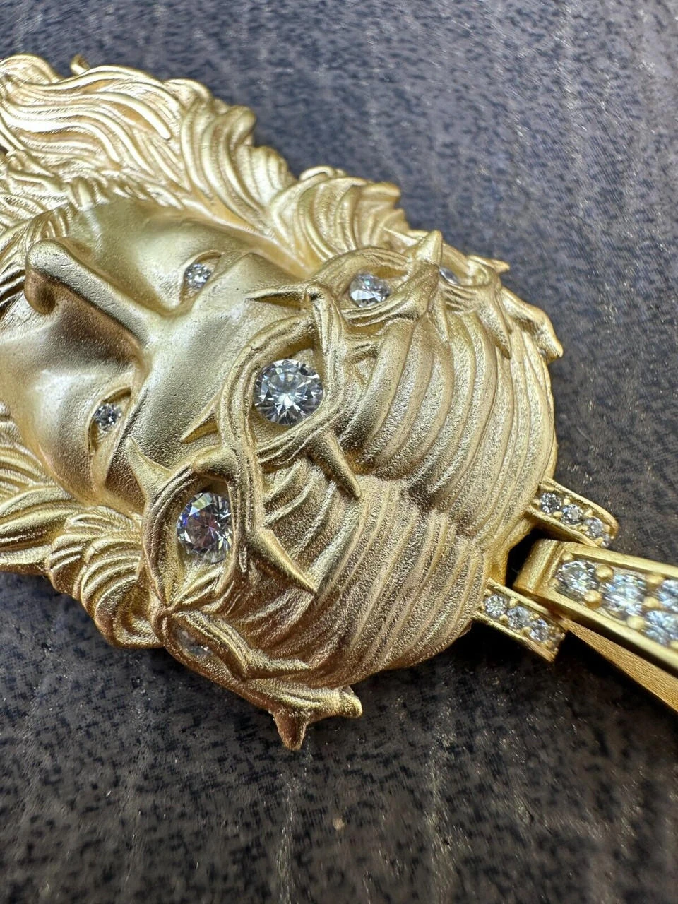 MOISSANITE Jesus Piece Iced Pendant Necklace - 14k Gold Vermeil Real 925 Sterling Silver -Sandblasted Matte Finish 14 MOISSANITE Jesus Piece Iced Pendant Necklace - 14k Gold Vermeil Real 925 Sterling Silver -Sandblasted Matte Finish - Image 12