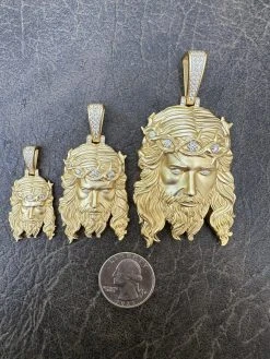 MOISSANITE Jesus Piece Iced Pendant Necklace - 14k Gold Vermeil Real 925 Sterling Silver -Sandblasted Matte Finish 25 MOISSANITE Jesus Piece Iced Pendant Necklace - 14k Gold Vermeil Real 925 Sterling Silver -Sandblasted Matte Finish -Harlem Bling Shop harlembling moissanite jesus piece iced pendant necklace 14k gold vermeil real 925 sterling silver sandblasted matte finish 84298.1685655543