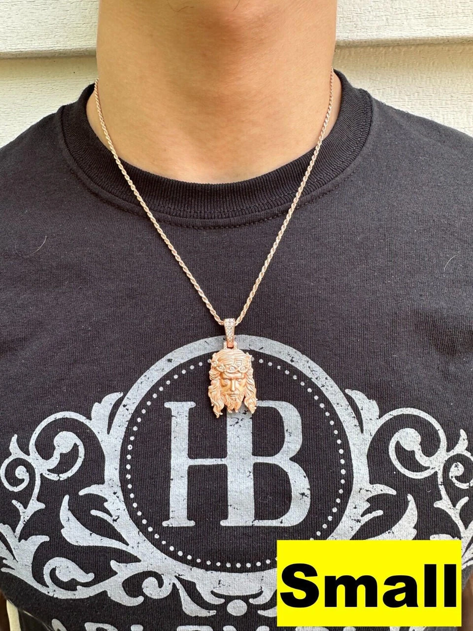 MOISSANITE Jesus Piece Iced Pendant Necklace - 14k Rose Gold Vermeil Real 925 Sterling Silver -Sandblasted Matte Finish 12 MOISSANITE Jesus Piece Iced Pendant Necklace - 14k Rose Gold Vermeil Real 925 Sterling Silver -Sandblasted Matte Finish - Image 10