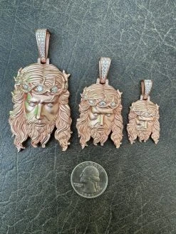 MOISSANITE Jesus Piece Iced Pendant Necklace - 14k Rose Gold Vermeil Real 925 Sterling Silver -Sandblasted Matte Finish 33 MOISSANITE Jesus Piece Iced Pendant Necklace - 14k Rose Gold Vermeil Real 925 Sterling Silver -Sandblasted Matte Finish -Harlem Bling Shop harlembling moissanite jesus piece iced pendant necklace 14k rose gold vermeil real 925 sterling silver sandblasted matte finish 78377.1685655475