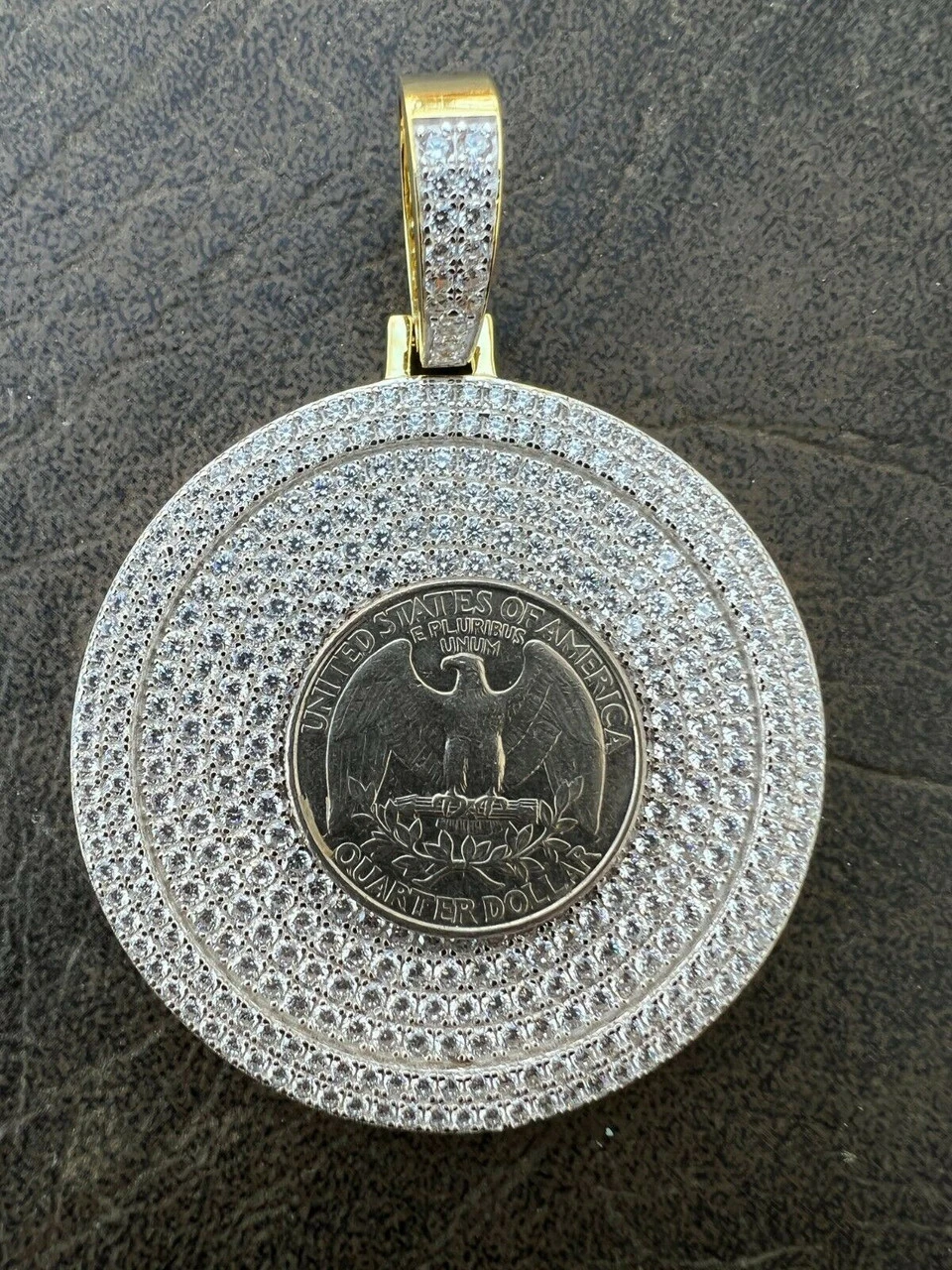 MOISSANITE Large Bling Out Iced Round Hip Hop Pendant Necklace Pass Diamond Test 10 MOISSANITE Large Bling Out Iced Round Hip Hop Pendant Necklace Pass Diamond Test - Image 8