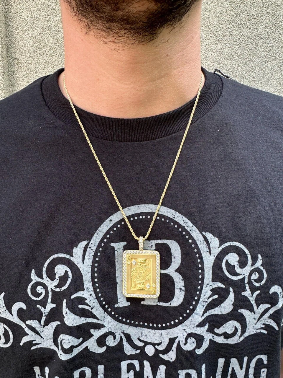 Moissanite Lucky King Of Diamonds 925 Silver/Gold Plated Iced Poker Card Pendant 11 Moissanite Lucky King Of Diamonds 925 Silver/Gold Plated Iced Poker Card Pendant - Image 9