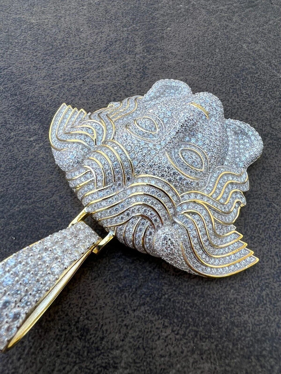 Moissanite Medusa Head Pendant - 925 Silver/14k Gold Vermeil Large 3" Iced Out Hip Hop Pendant Pass Diamond Tester 16 Moissanite Medusa Head Pendant - 925 Silver/14k Gold Vermeil Large 3" Iced Out Hip Hop Pendant Pass Diamond Tester - Image 14