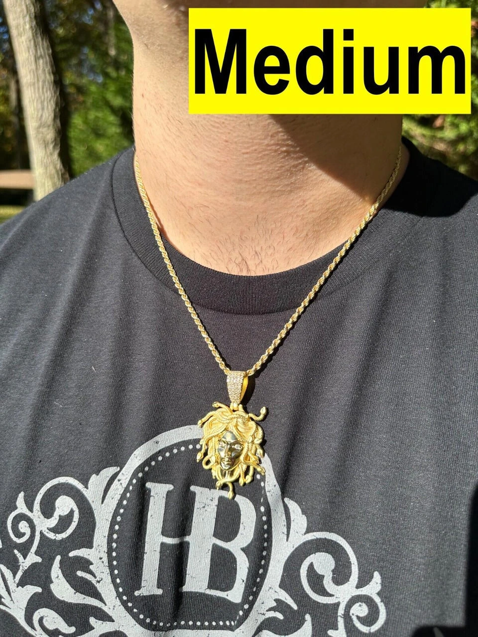 MOISSANITE Medusa Head Pendant - Iced Necklace Real 14k Gold Vermeil 925 Silver 8 MOISSANITE Medusa Head Pendant - Iced Necklace Real 14k Gold Vermeil 925 Silver - Image 6