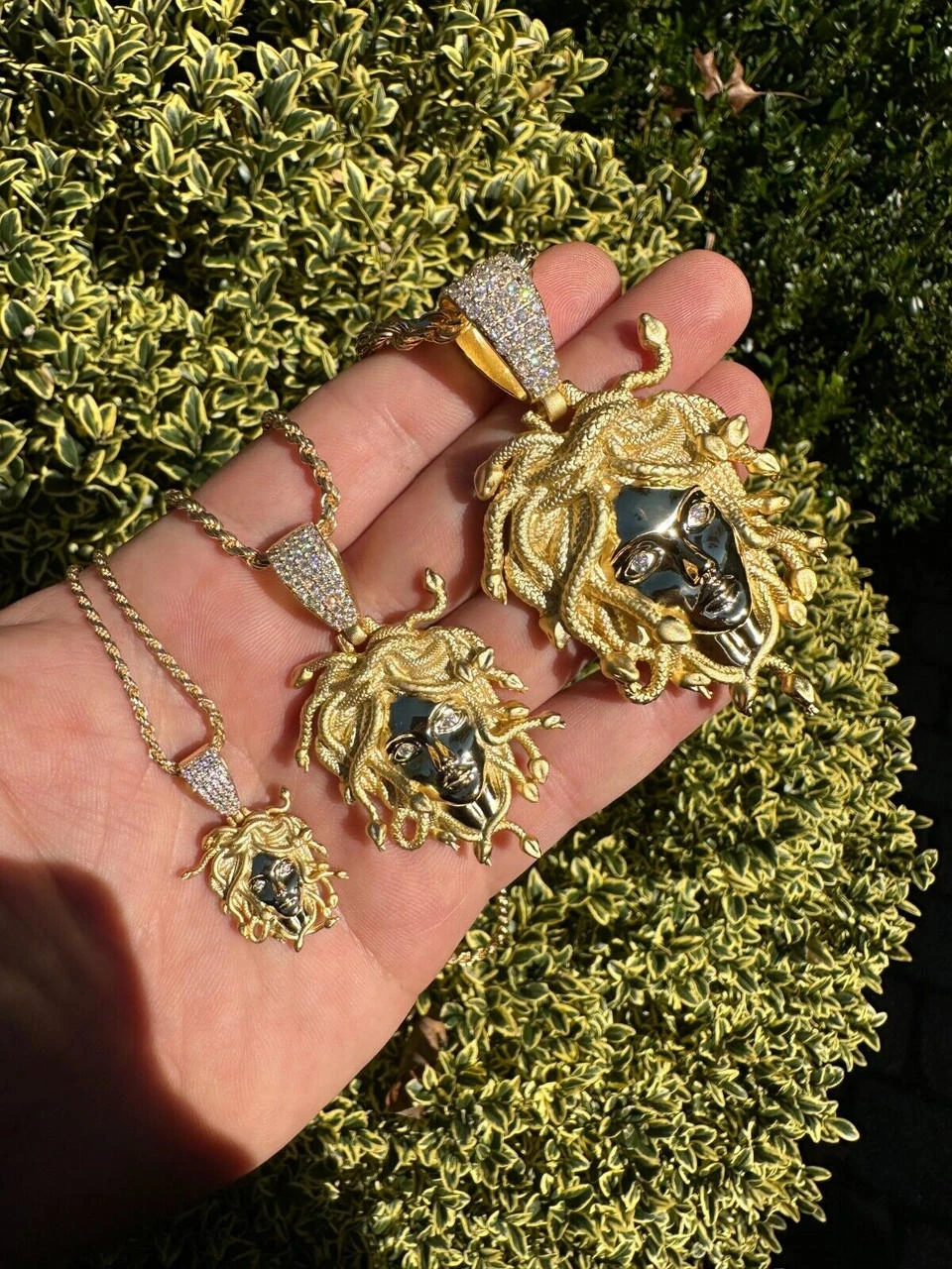 MOISSANITE Medusa Head Pendant - Iced Necklace Real 14k Gold Vermeil 925 Silver 21 MOISSANITE Medusa Head Pendant - Iced Necklace Real 14k Gold Vermeil 925 Silver - Image 19