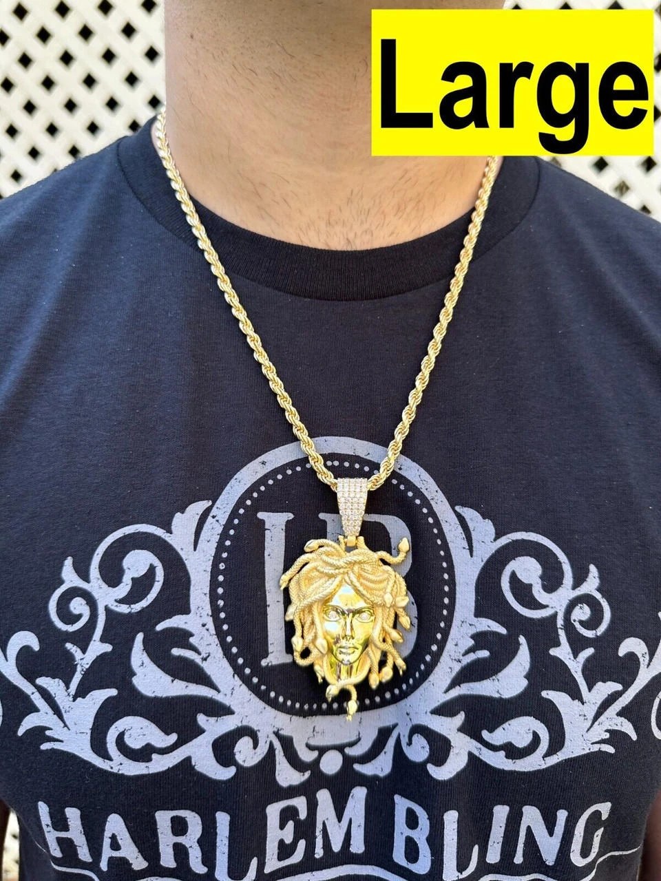 MOISSANITE Medusa Head Pendant - Iced Necklace Real 14k Gold Vermeil 925 Silver 5 MOISSANITE Medusa Head Pendant - Iced Necklace Real 14k Gold Vermeil 925 Silver - Image 3