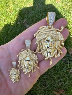 MOISSANITE Medusa Head Pendant - Iced Necklace Real 14k Gold Vermeil 925 Silver 35 MOISSANITE Medusa Head Pendant - Iced Necklace Real 14k Gold Vermeil 925 Silver -Harlem Bling Shop harlembling moissanite medusa head pendant iced necklace real 14k gold vermeil 925 silver 75365.1698377270