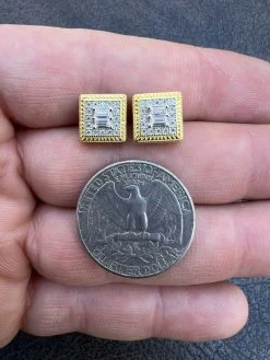 MOISSANITE Men 14k Gold Vermeil Earrings Square Baguette Studs Pass Diamond Test 17 MOISSANITE Men 14k Gold Vermeil Earrings Square Baguette Studs Pass Diamond Test -Harlem Bling Shop harlembling moissanite men 14k gold vermeil earrings square baguette studs pass diamond test 08130.1664356899