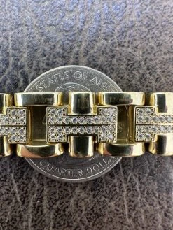 MOISSANITE Mens 12mm Iced Hermes Link Bracelet Real 14k Gold Over 925 Silver -Harlem Bling Shop harlembling moissanite mens 12mm iced hermes link bracelet real 14k gold over 925 silver 92874.1688685434