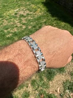 MOISSANITE Mens 12mm Iced Hermes Link Bracelet Real 925 Sterling Silver Hip Hop 39 MOISSANITE Mens 12mm Iced Hermes Link Bracelet Real 925 Sterling Silver Hip Hop -Harlem Bling Shop harlembling moissanite mens 12mm iced hermes link bracelet real 925 sterling silver hip hop 00894.1688685512