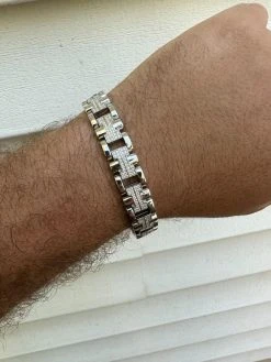 MOISSANITE Mens 12mm Iced Hermes Link Bracelet Real 925 Sterling Silver Hip Hop 35 MOISSANITE Mens 12mm Iced Hermes Link Bracelet Real 925 Sterling Silver Hip Hop -Harlem Bling Shop harlembling moissanite mens 12mm iced hermes link bracelet real 925 sterling silver hip hop 41130.1688685461