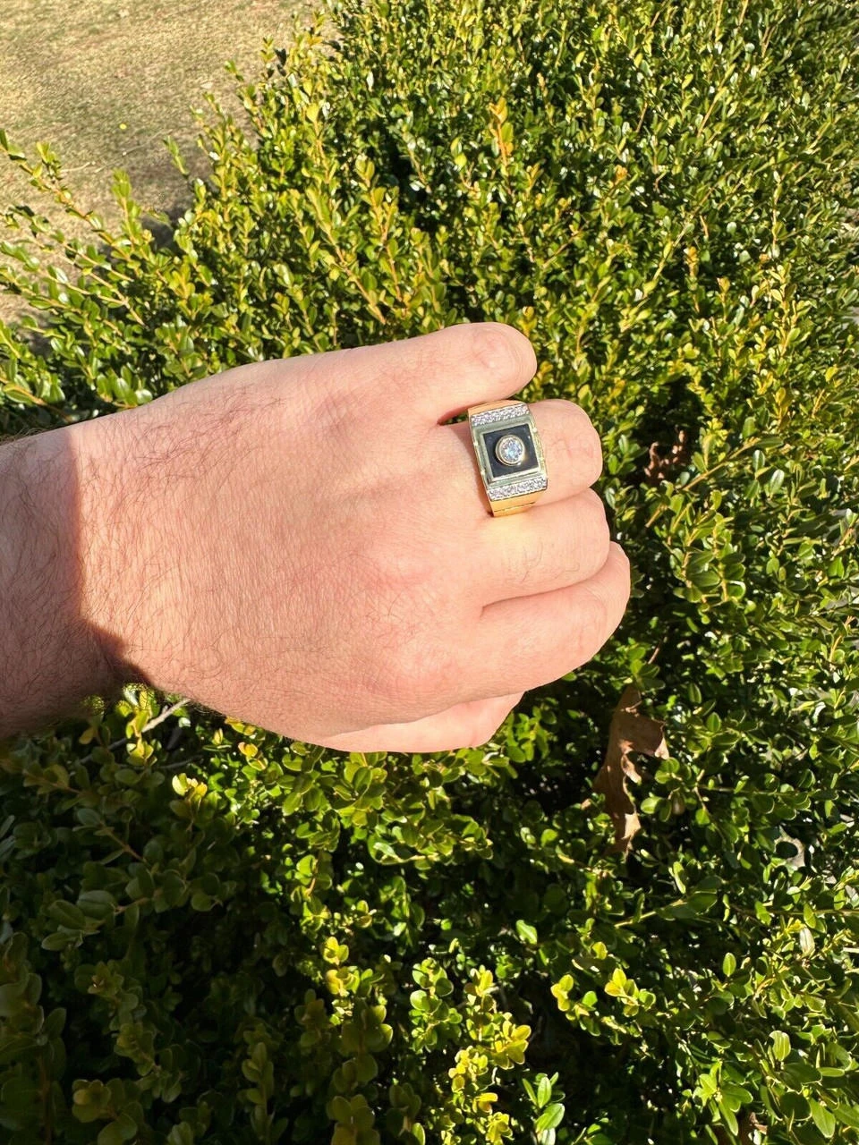 Moissanite Men's 14k Gold Plated 925 Silver Iced Black Onyx Ring Diamond Test ✅ 21 Moissanite Men's 14k Gold Plated 925 Silver Iced Black Onyx Ring Diamond Test ✅ - Image 19