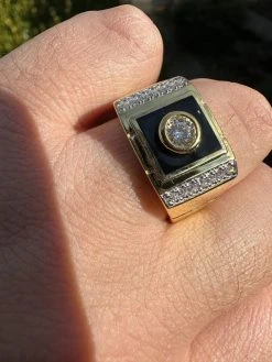 Moissanite Men's 14k Gold Plated 925 Silver Iced Black Onyx Ring Diamond Test ✅ 25 Moissanite Men's 14k Gold Plated 925 Silver Iced Black Onyx Ring Diamond Test ✅ -Harlem Bling Shop harlembling moissanite mens 14k gold plated 925 silver iced black onyx ring diamond test 57659.1676571700