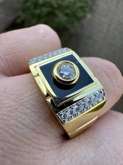 Moissanite Men's 14k Gold Plated 925 Silver Iced Black Onyx Ring Diamond Test ✅ 41 Moissanite Men's 14k Gold Plated 925 Silver Iced Black Onyx Ring Diamond Test ✅ -Harlem Bling Shop harlembling moissanite mens 14k gold plated 925 silver iced black onyx ring diamond test 83691.1676571731