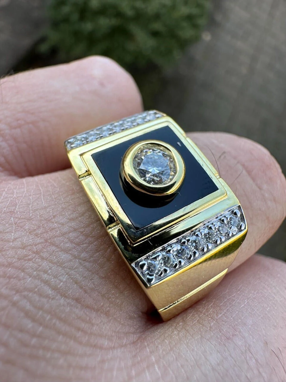 Moissanite Men's 14k Gold Plated 925 Silver Iced Black Onyx Ring Diamond Test ✅ 22 Moissanite Men's 14k Gold Plated 925 Silver Iced Black Onyx Ring Diamond Test ✅ - Image 20