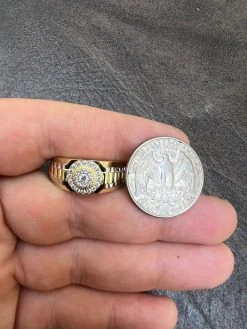 MOISSANITE Mens 14k Gold Plated Real 925 Silver Iced Bling Two Tone Ring Hip Hop -Harlem Bling Shop harlembling moissanite mens 14k gold plated real 925 silver iced bling two tone ring hip hop 35069.1664302705