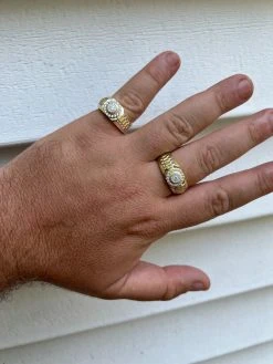 MOISSANITE Mens 14k Gold Plated Real 925 Silver Iced Bling Two Tone Ring Hip Hop -Harlem Bling Shop harlembling moissanite mens 14k gold plated real 925 silver iced bling two tone ring hip hop 88299.1664300996