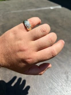 MOISSANITE Mens 14k Gold Plated Real 925 Silver Iced Bling Two Tone Ring Hip Hop -Harlem Bling Shop harlembling moissanite mens 14k gold plated real 925 silver iced bling two tone ring hip hop 99495.1664299761