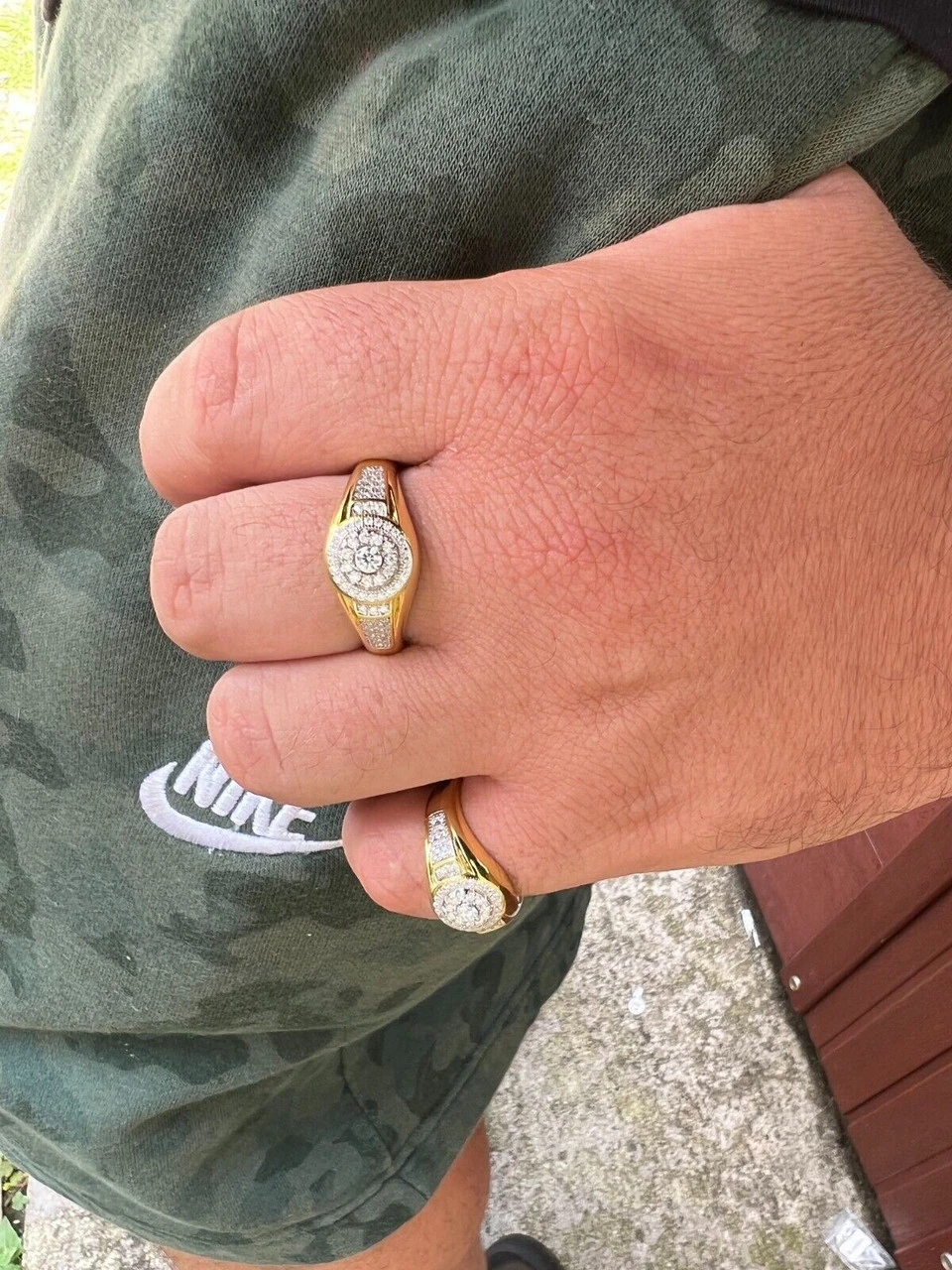 MOISSANITE Mens 14k Gold Plated Real 925 Silver Iced Pinky Ring Hip Hop Jewelry 10 MOISSANITE Mens 14k Gold Plated Real 925 Silver Iced Pinky Ring Hip Hop Jewelry - Image 8