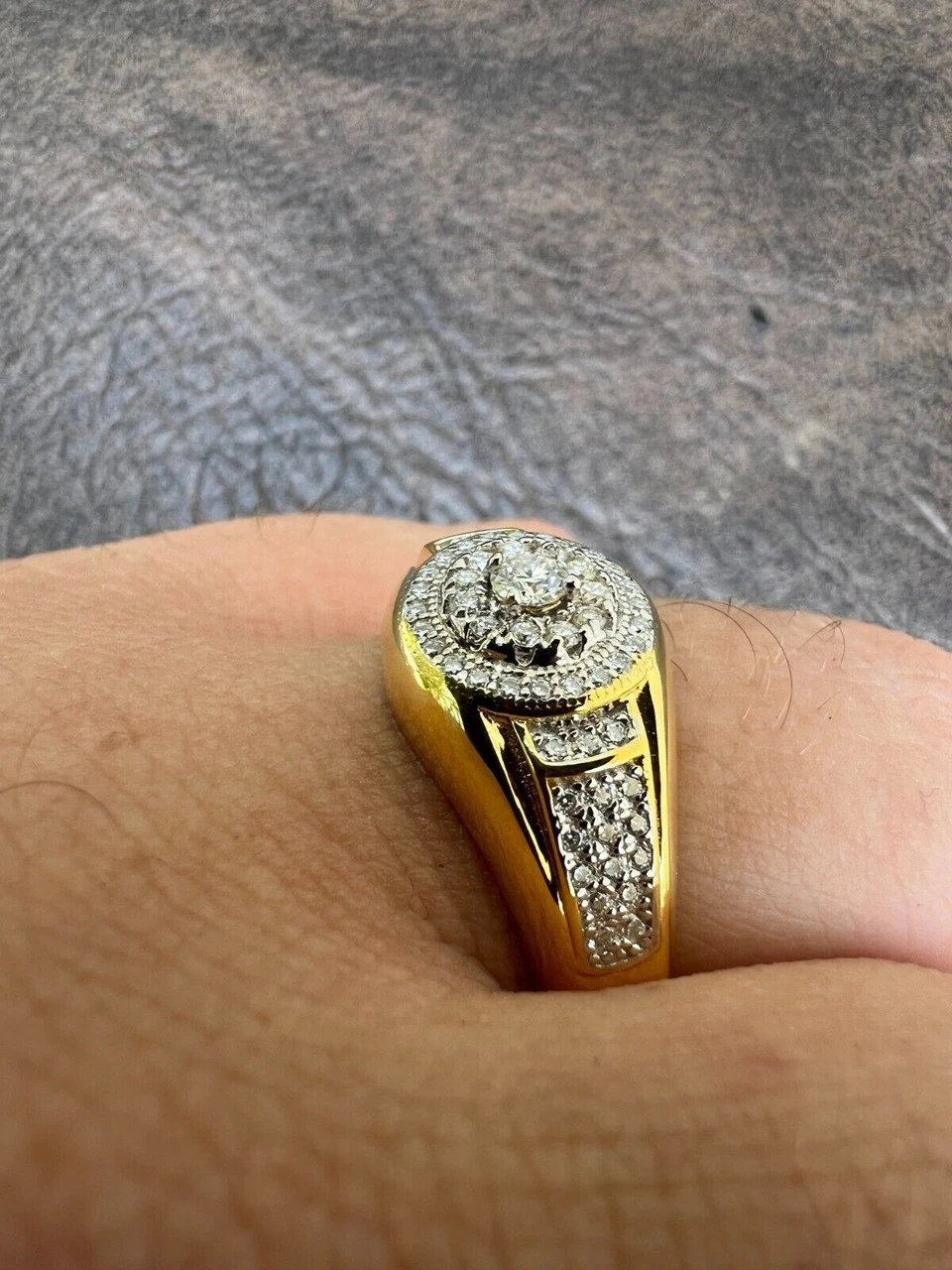 MOISSANITE Mens 14k Gold Plated Real 925 Silver Iced Pinky Ring Hip Hop Jewelry 11 MOISSANITE Mens 14k Gold Plated Real 925 Silver Iced Pinky Ring Hip Hop Jewelry - Image 9