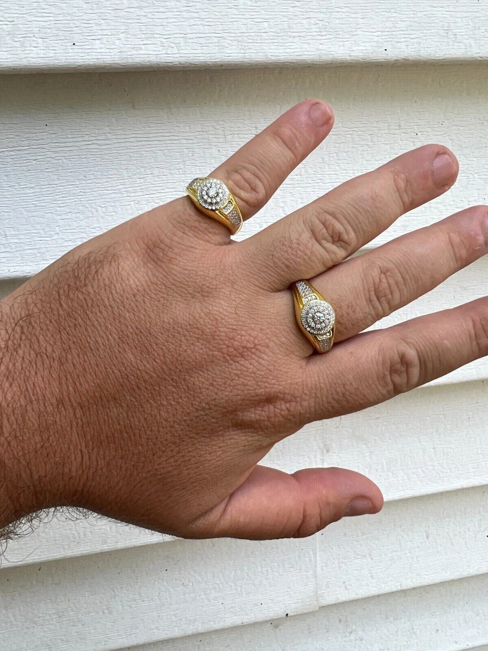 MOISSANITE Mens 14k Gold Plated Real 925 Silver Iced Pinky Ring Hip Hop Jewelry 7 MOISSANITE Mens 14k Gold Plated Real 925 Silver Iced Pinky Ring Hip Hop Jewelry - Image 5