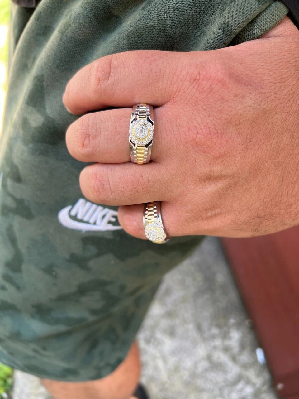 MOISSANITE Mens 14k Gold Plated Real 925 Silver Iced Presidential Ring Hip Hop 8 MOISSANITE Mens 14k Gold Plated Real 925 Silver Iced Presidential Ring Hip Hop - Image 6