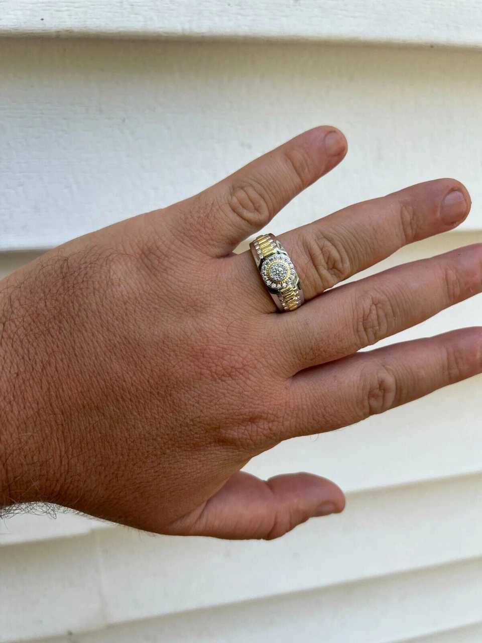 MOISSANITE Mens 14k Gold Plated Real 925 Silver Iced Presidential Ring Hip Hop 13 MOISSANITE Mens 14k Gold Plated Real 925 Silver Iced Presidential Ring Hip Hop - Image 11