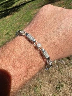 MOISSANITE Men's Bullet Chain Real 925 Silver Iced Flooded Out Hip Hop Bracelet 15 MOISSANITE Men's Bullet Chain Real 925 Silver Iced Flooded Out Hip Hop Bracelet -Harlem Bling Shop harlembling moissanite mens bullet chain real 925 silver iced flooded out hip hop bracelet 14439.1665669492