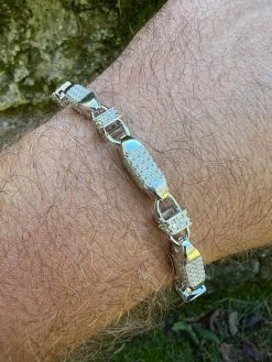 MOISSANITE Men's Bullet Chain Real 925 Silver Iced Flooded Out Hip Hop Bracelet 23 MOISSANITE Men's Bullet Chain Real 925 Silver Iced Flooded Out Hip Hop Bracelet -Harlem Bling Shop harlembling moissanite mens bullet chain real 925 silver iced flooded out hip hop bracelet 71888.1665670436