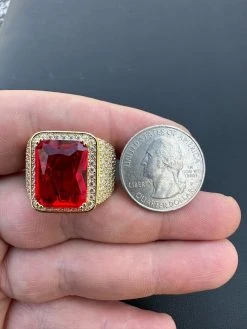Moissanite Mens Iced 14K Gold Over Real 925 Silver Large Red Stone Hip Hop Ring 27 Moissanite Mens Iced 14K Gold Over Real 925 Silver Large Red Stone Hip Hop Ring -Harlem Bling Shop harlembling moissanite mens iced 14k gold over real 925 silver large red stone hip hop ring 55972.1678301930