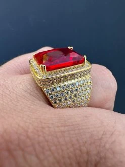 Moissanite Mens Iced 14K Gold Over Real 925 Silver Large Red Stone Hip Hop Ring 31 Moissanite Mens Iced 14K Gold Over Real 925 Silver Large Red Stone Hip Hop Ring -Harlem Bling Shop harlembling moissanite mens iced 14k gold over real 925 silver large red stone hip hop ring 63432.1678301967
