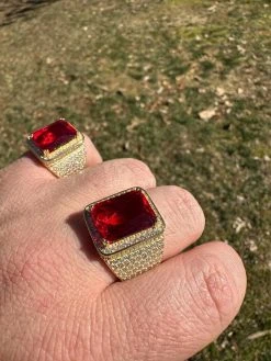 Moissanite Mens Iced 14K Gold Over Real 925 Silver Large Red Stone Hip Hop Ring 33 Moissanite Mens Iced 14K Gold Over Real 925 Silver Large Red Stone Hip Hop Ring -Harlem Bling Shop harlembling moissanite mens iced 14k gold over real 925 silver large red stone hip hop ring 66090.1678301911