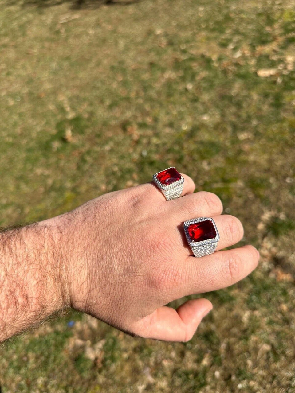 Moissanite Mens Iced Flooded Out Real 925 Sterling Silver Red Stone Hip Hop Ring 17 Moissanite Mens Iced Flooded Out Real 925 Sterling Silver Red Stone Hip Hop Ring - Image 15