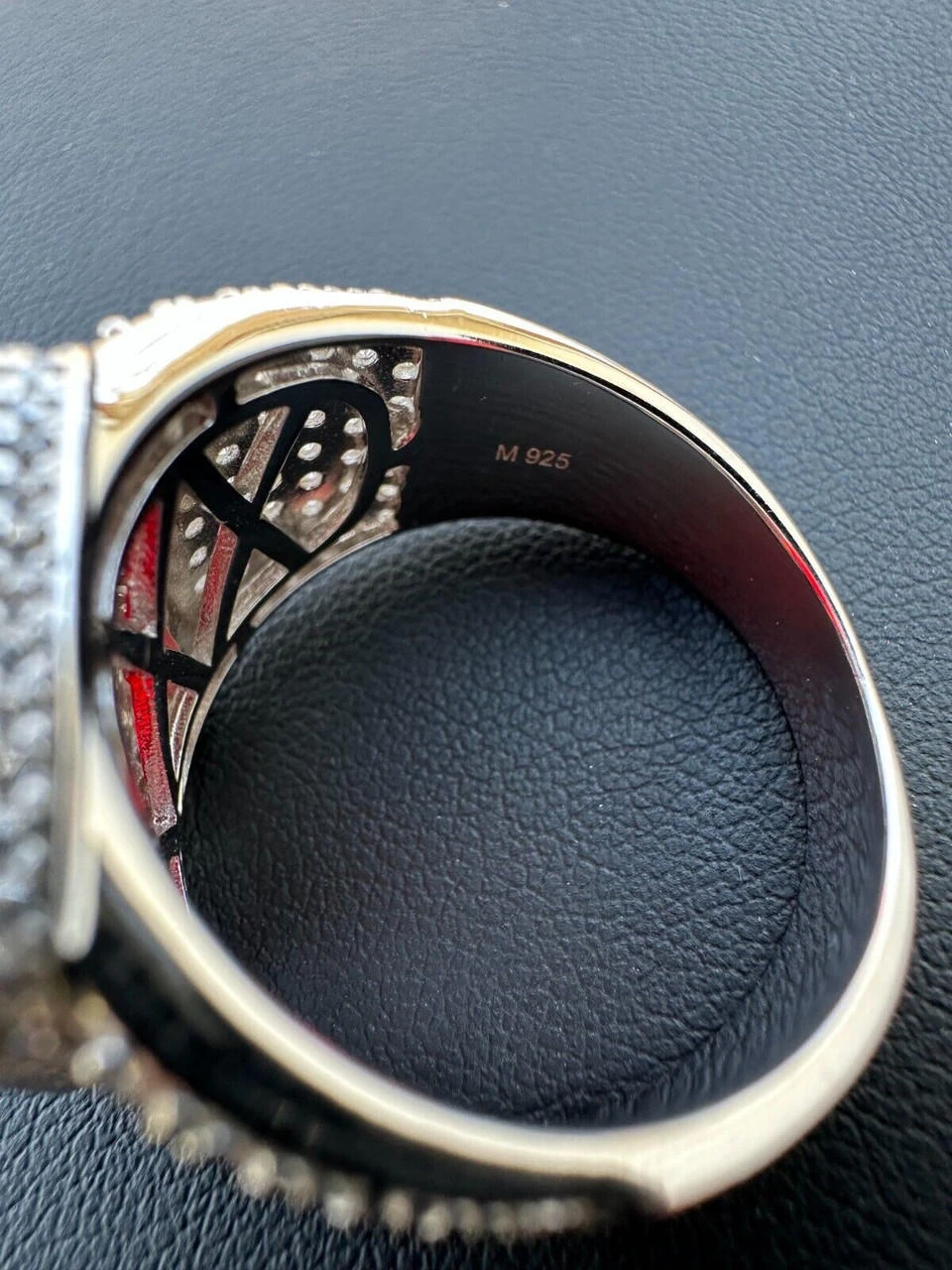 Moissanite Mens Iced Flooded Out Real 925 Sterling Silver Red Stone Hip Hop Ring 20 Moissanite Mens Iced Flooded Out Real 925 Sterling Silver Red Stone Hip Hop Ring - Image 18