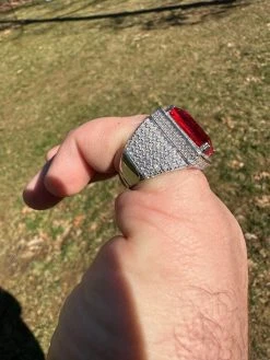 Moissanite Mens Iced Flooded Out Real 925 Sterling Silver Red Stone Hip Hop Ring 33 Moissanite Mens Iced Flooded Out Real 925 Sterling Silver Red Stone Hip Hop Ring -Harlem Bling Shop harlembling moissanite mens iced flooded out real 925 sterling silver red stone hip hop ring 55999.1678301640