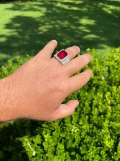 Moissanite Mens Iced Flooded Out Real 925 Sterling Silver Red Stone Hip Hop Ring 26 Moissanite Mens Iced Flooded Out Real 925 Sterling Silver Red Stone Hip Hop Ring -Harlem Bling Shop harlembling moissanite mens iced flooded out real 925 sterling silver red stone hip hop ring 69426.1678301601