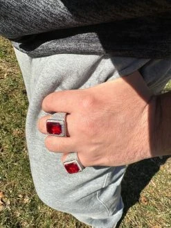 Moissanite Mens Iced Flooded Out Real 925 Sterling Silver Red Stone Hip Hop Ring 37 Moissanite Mens Iced Flooded Out Real 925 Sterling Silver Red Stone Hip Hop Ring -Harlem Bling Shop harlembling moissanite mens iced flooded out real 925 sterling silver red stone hip hop ring 75544.1678301889