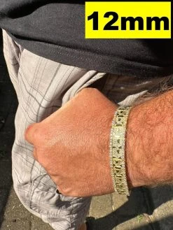 Moissanite Men's Real 14k Gold Plated 925 Silver Iced Nugget Bracelet 8mm-16mm -Harlem Bling Shop harlembling moissanite mens real 14k gold plated 925 silver iced nugget bracelet 8mm 16mm 69839.1691714177