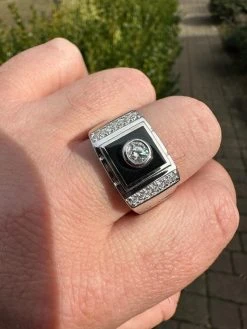Moissanite Men's Real 925 Silver Iced Black Onyx Stone Ring Pass Diamond Tester 37 Moissanite Men's Real 925 Silver Iced Black Onyx Stone Ring Pass Diamond Tester -Harlem Bling Shop harlembling moissanite mens real 925 silver iced black onyx stone ring pass diamond tester 04850.1676571780