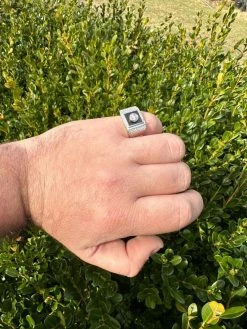 Moissanite Men's Real 925 Silver Iced Black Onyx Stone Ring Pass Diamond Tester 39 Moissanite Men's Real 925 Silver Iced Black Onyx Stone Ring Pass Diamond Tester -Harlem Bling Shop harlembling moissanite mens real 925 silver iced black onyx stone ring pass diamond tester 10031.1676571667