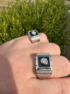 Moissanite Men's Real 925 Silver Iced Black Onyx Stone Ring Pass Diamond Tester 35 Moissanite Men's Real 925 Silver Iced Black Onyx Stone Ring Pass Diamond Tester -Harlem Bling Shop harlembling moissanite mens real 925 silver iced black onyx stone ring pass diamond tester 31223.1676571656