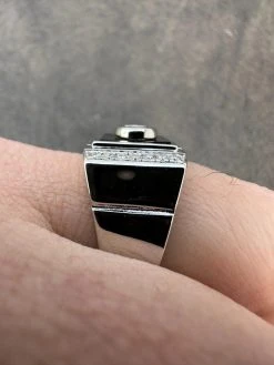 Moissanite Men's Real 925 Silver Iced Black Onyx Stone Ring Pass Diamond Tester 29 Moissanite Men's Real 925 Silver Iced Black Onyx Stone Ring Pass Diamond Tester -Harlem Bling Shop harlembling moissanite mens real 925 silver iced black onyx stone ring pass diamond tester 59159.1676571826